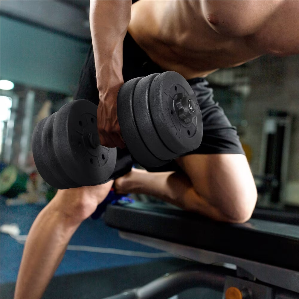 44 Lb Adjustable Dumbbell Weight Set Body Building Training Home Dumbbell, Black