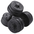 44 Lb Adjustable Dumbbell Weight Set Body Building Training Home Dumbbell, Black