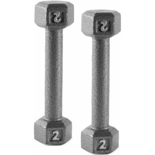 Barbell Cast Iron Dumbbell Weights, 2 Lbs. Pair