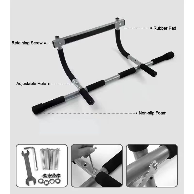 Home Use Steel Doorway Wall Mounted Pull-Up Bar Strength Training Gym Equipment for Chin-Up Exercises