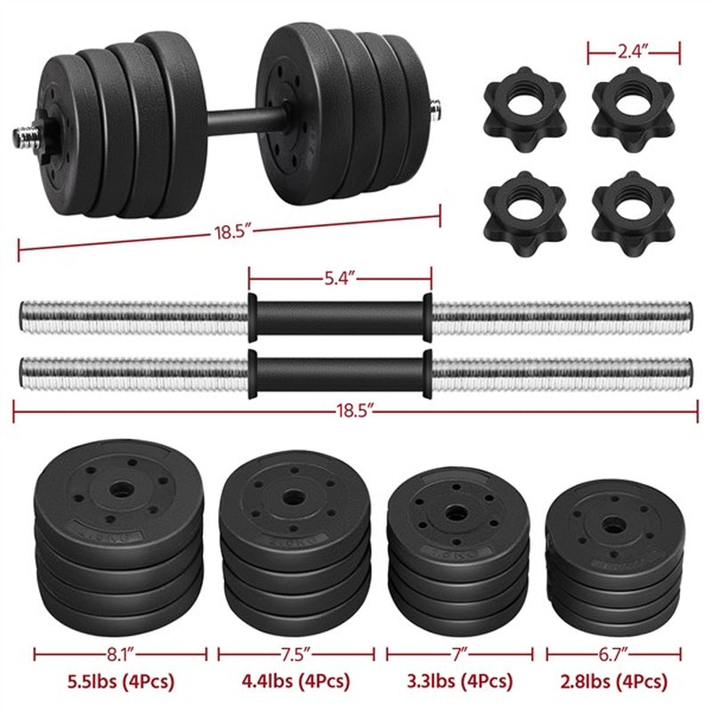 Dumbbell Set 66 LB Adjustable Weight Set for Men & Women Body Building Training