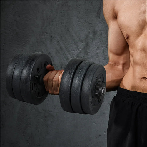 44 Lb Adjustable Dumbbell Weight Set Body Building Training Home Dumbbell, Black
