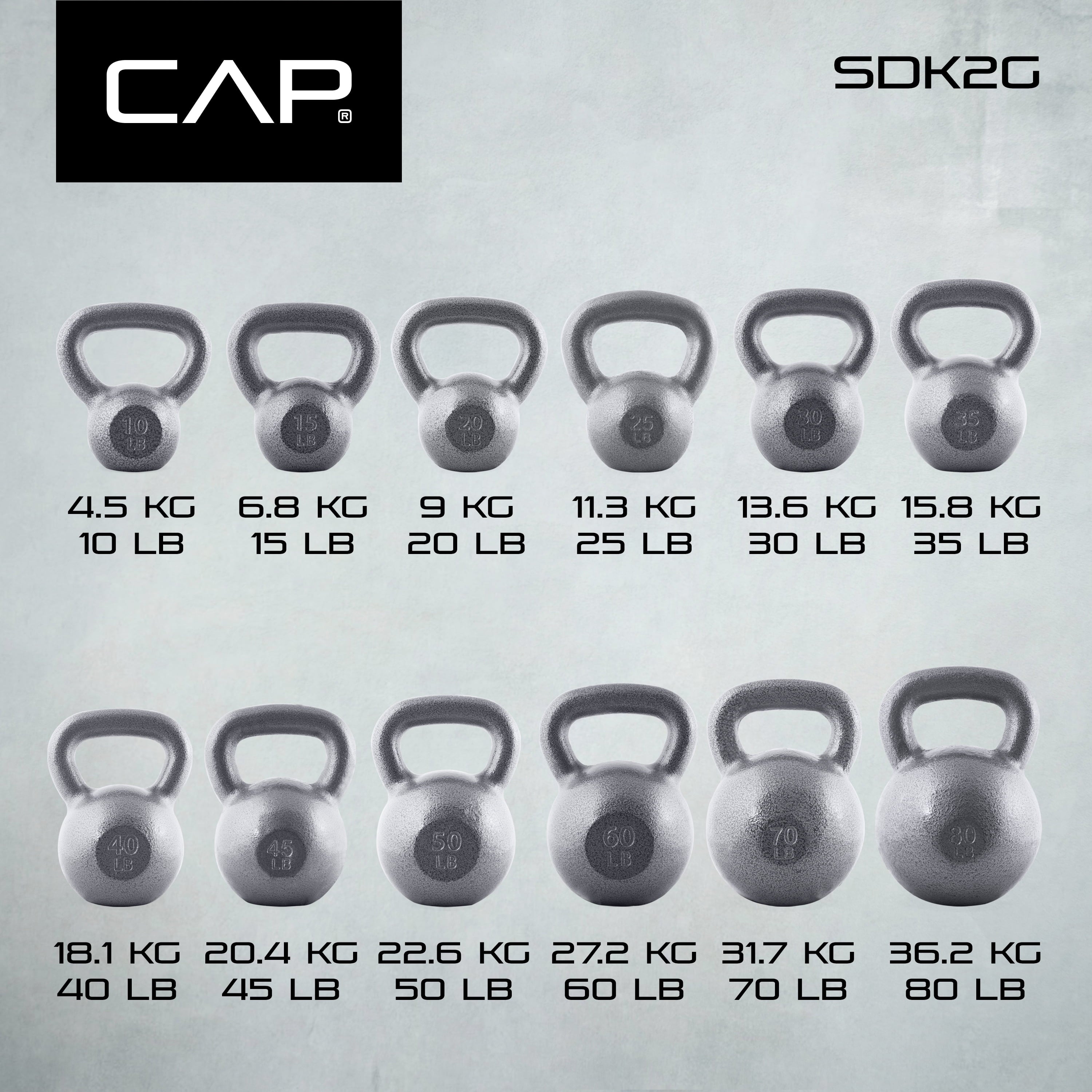 Barbell Cast Iron Kettlebell, Single, 50-Pounds