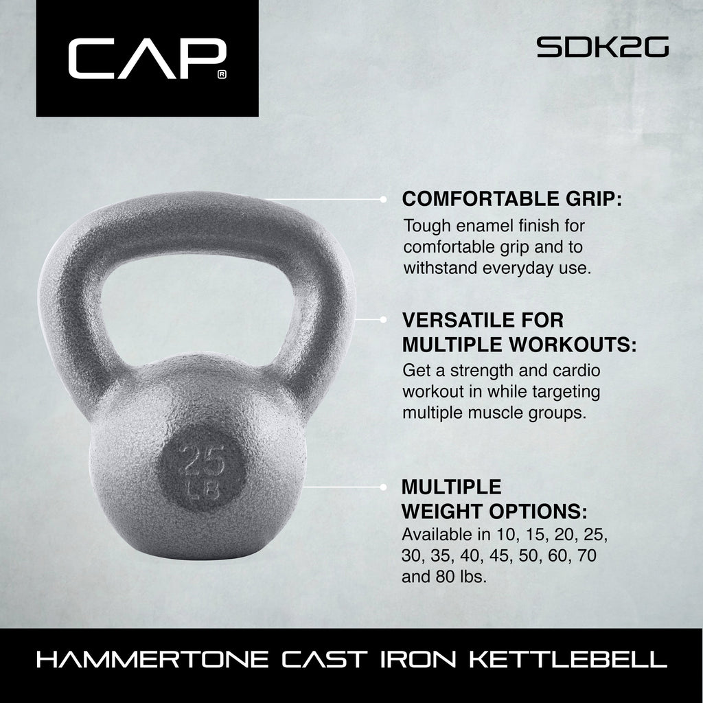 Barbell Cast Iron Kettlebell, Single, 50-Pounds