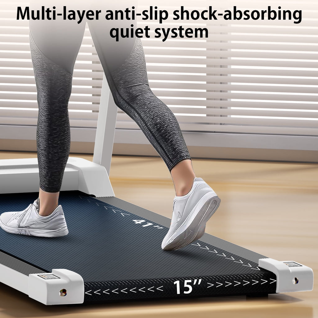 Transform Your Home Workouts with the Compact 3.0 HP Foldable Treadmill - 300 lb Capacity, LED Display & 12 Programs in Sleek White