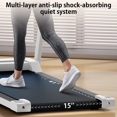 Transform Your Home Workouts with the Compact 3.0 HP Foldable Treadmill - 300 lb Capacity, LED Display & 12 Programs in Sleek White