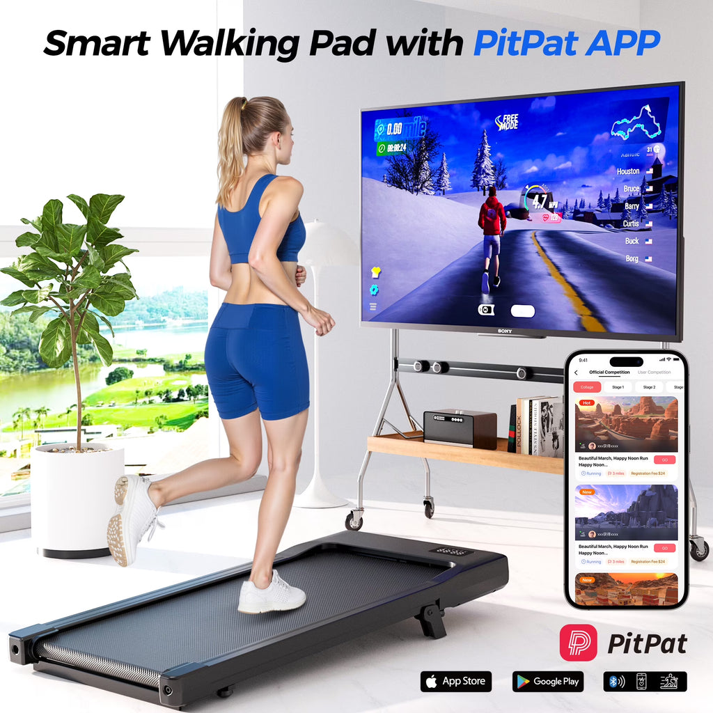 6% Walking Pad with Incline,No-Assembly Walking Pad Treadmill with APP and Remote Control,Led Display,2.5 HP Quiet under Desk Treadmills,300 Lbs Capacity