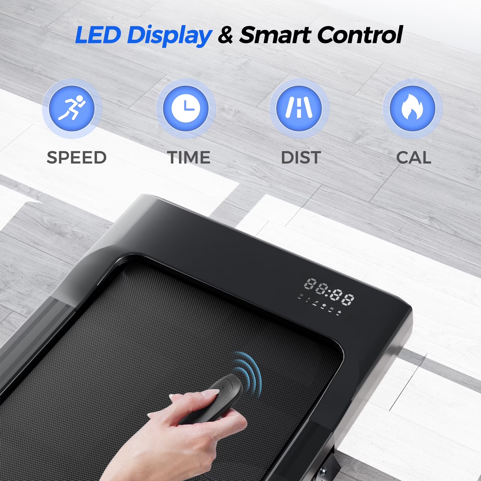 6% Walking Pad with Incline,No-Assembly Walking Pad Treadmill with APP and Remote Control,Led Display,2.5 HP Quiet under Desk Treadmills,300 Lbs Capacity