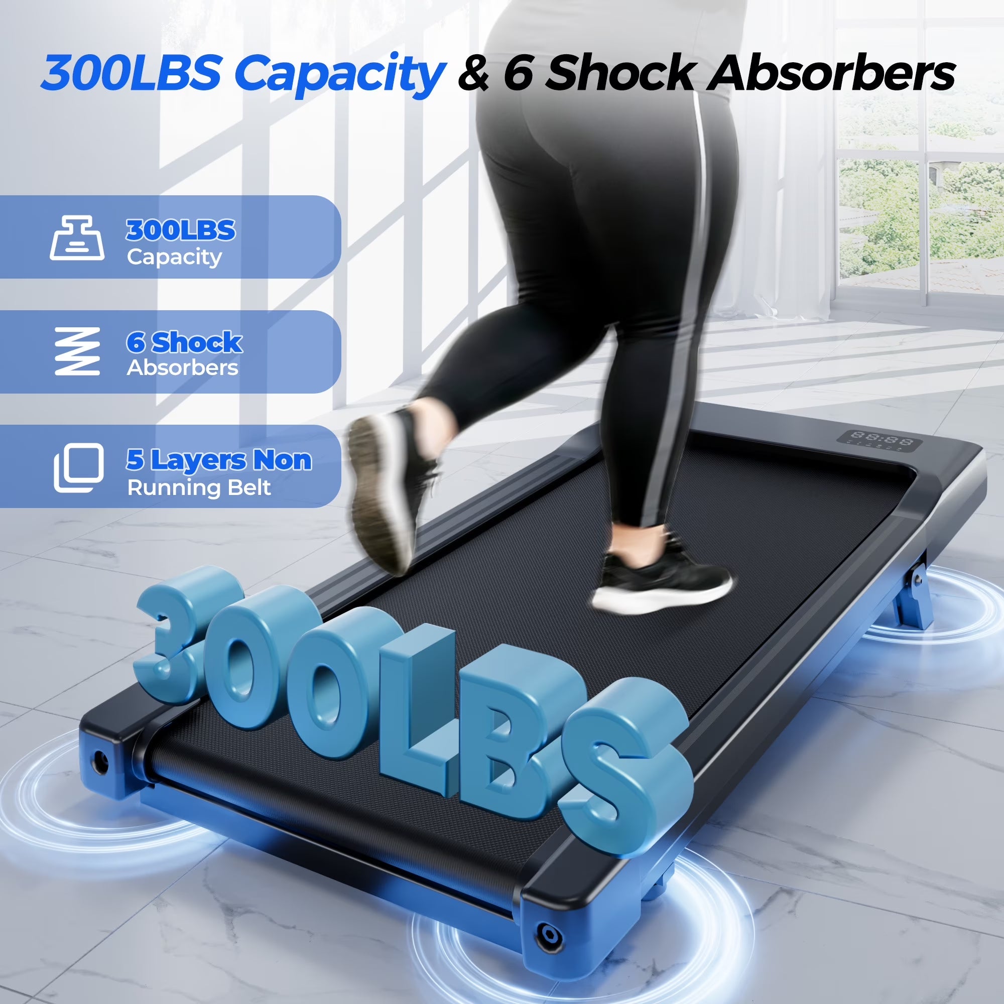 6% Walking Pad with Incline,No-Assembly Walking Pad Treadmill with APP and Remote Control,Led Display,2.5 HP Quiet under Desk Treadmills,300 Lbs Capacity