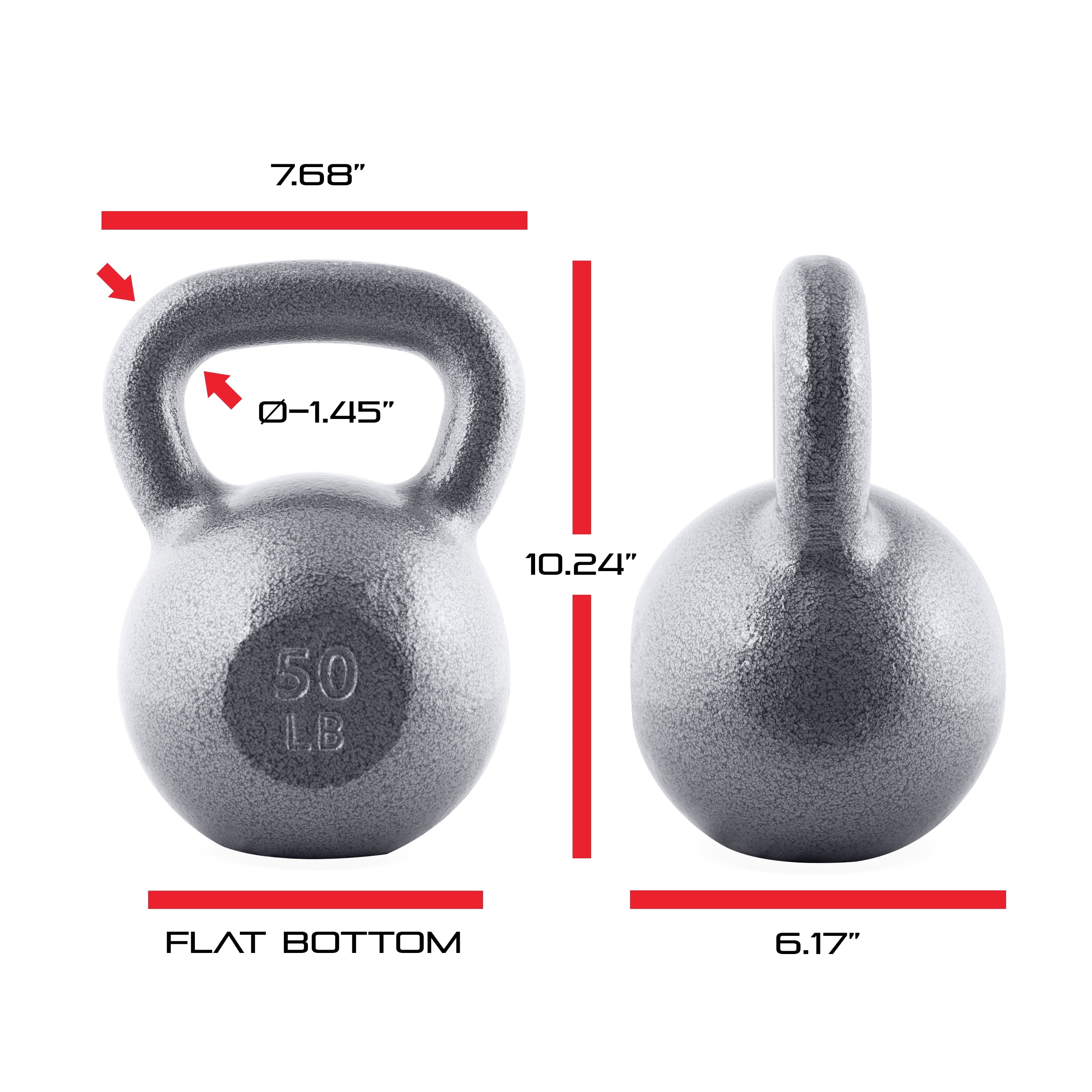Barbell Cast Iron Kettlebell, Single, 50-Pounds