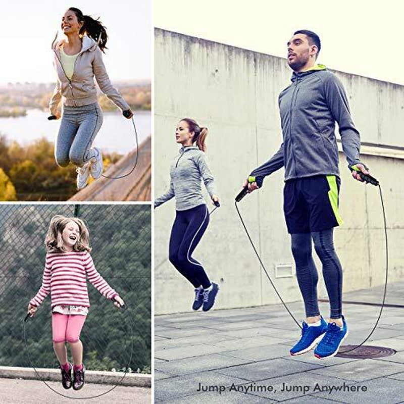 Jump Rope, Tangle-Free Rapid Speed Jumping Rope Cable with Ball Bearings Black