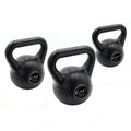 Barbell 30Lb Vinyl Kettlebell Set (5, 10, 15 Lbs), Black