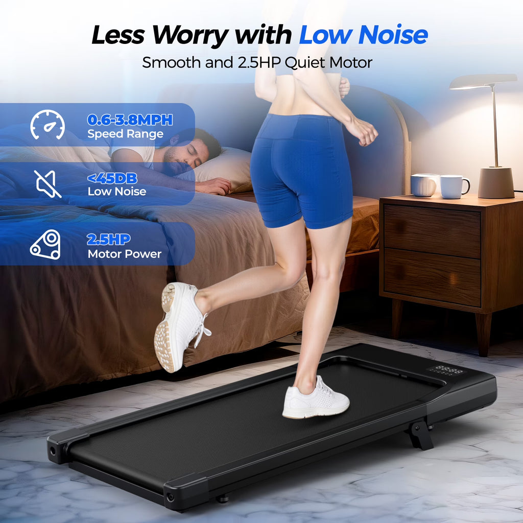 6% Walking Pad with Incline,No-Assembly Walking Pad Treadmill with APP and Remote Control,Led Display,2.5 HP Quiet under Desk Treadmills,300 Lbs Capacity