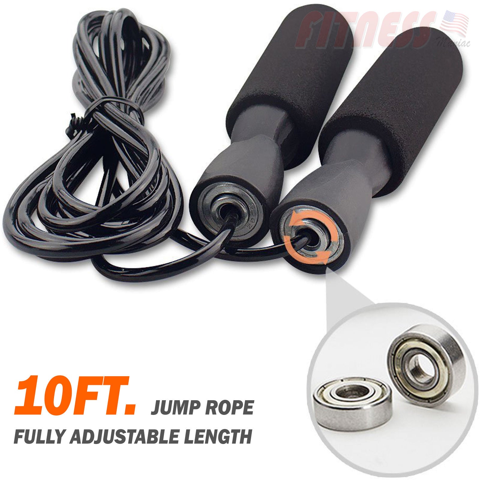 Skipping Rope with Ball Bearings Rapid Standard Speed Jump Rope PVC Cable