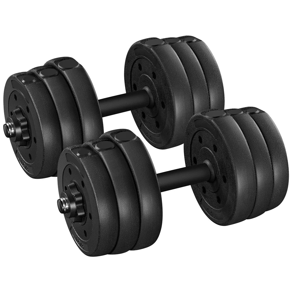 44 Lb Adjustable Dumbbell Weight Set Body Building Training Home Dumbbell, Black