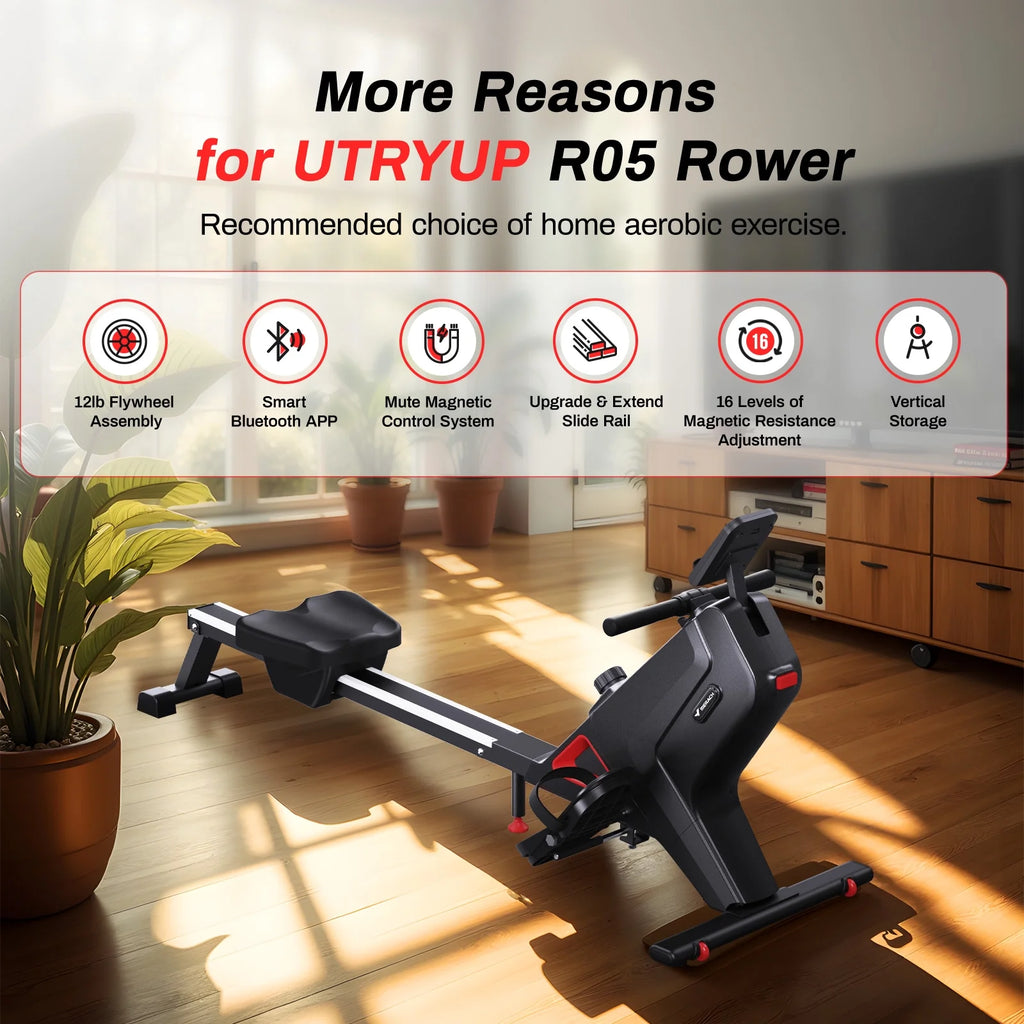 Foldable Magnetic Rowing Machine – 350 LBS Weight Capacity