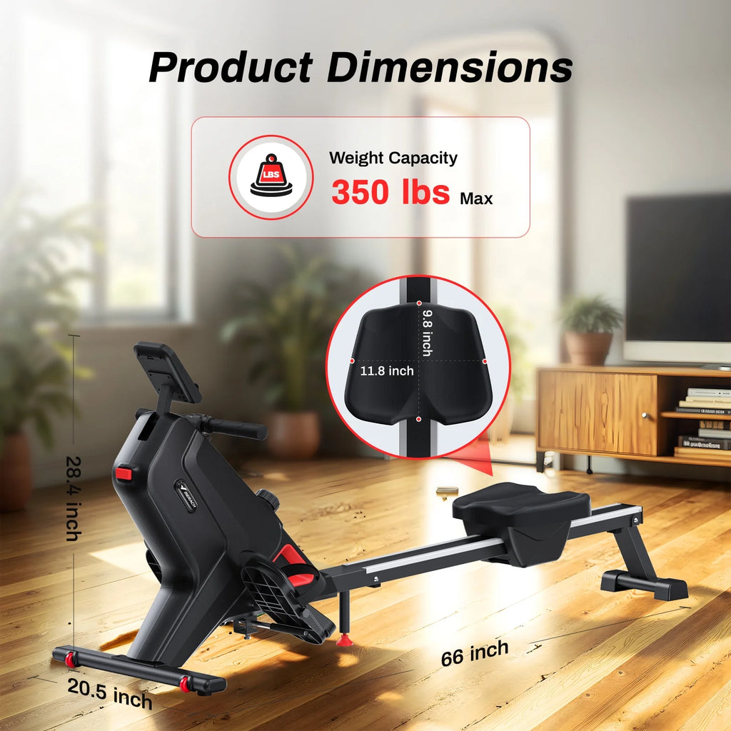 Foldable Magnetic Rowing Machine – 350 LBS Weight Capacity
